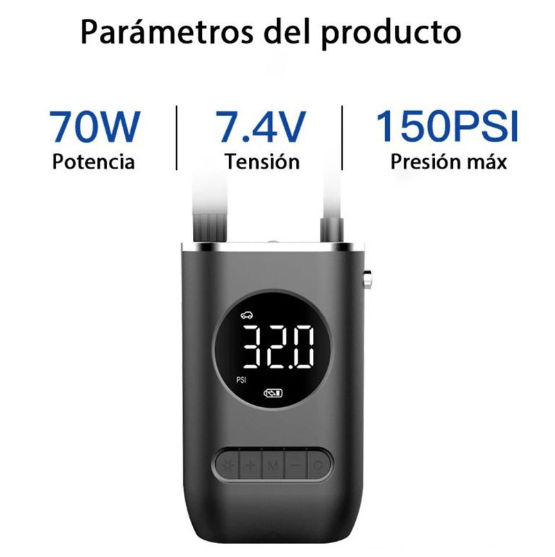 Compresor Inflador Llantas Recargable